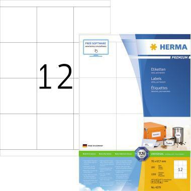 HERMA Universaletikett HERMA PREMIUM 70 x 67,7 mm (B x H) nicht