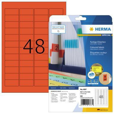 [9199151124] HERMA Universaletikett HERMA 45,7 x 21,2 mm (B x H) wieder (rot)