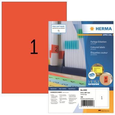 [9199151137] HERMA Universaletikett HERMA 210 x 297 mm (B x H) nicht wieder (rot)