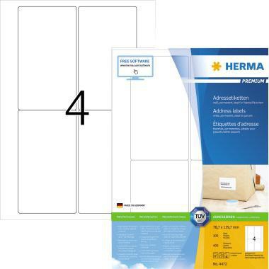 [9199151150] HERMA Universaletikett HERMA PREMIUM 78,7 x 139,7 mm (B x H)