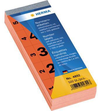 HERMA Nummernetikett HERMA 28 x 56 mm (B x H) doppelt Papier