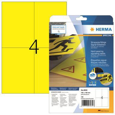 HERMA Folienetikett HERMA 105 x 148 mm (B x H) gelb 100