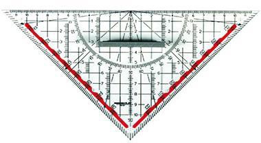 RUMOLD Geometriedreieck RUMOLD 10151 25cm mit farbig