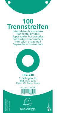 [9199151898] EXACOMPTA Trennstreifen Exacompta 24 x 10,5 cm (B x H) 180g/m² (weiß)