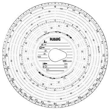 HAUG Diagrammscheibe HAUG 123mm 100 Bl. 100 St./Pack.