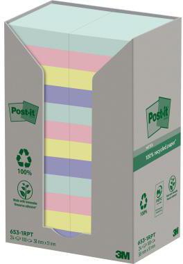 POST-IT Haftnotiz Post-it® Recycling Notes Tower Pastell