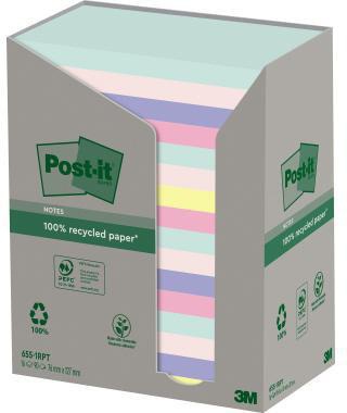 POST-IT Haftnotiz Post-it® Recycling Notes Tower Pastell