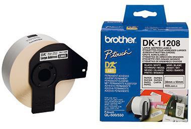 BROTHER Adressetikett Brother 38 x 90 mm (B x H) Papier weiß
