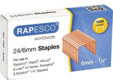 RAPESCO Heftklammer RAPESCO 24/6 Stahl verkupfert 1.000