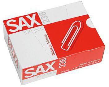 [9199155132] SAX Büroklammer Sax spitze Form 26mm Metall verzinkt 100 (50 mm)