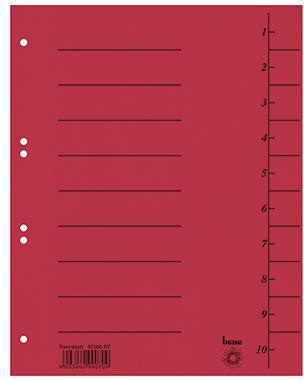 [9199155283] BENE Trennblatt Bene DIN A4 Karton blau 100 St./Pack. (rot)